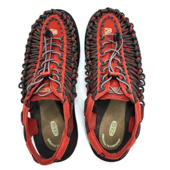 Keen Uneek Red & Grey Two-Cord Bungee Lace Open-Air Sandals - Picture 8 of 12